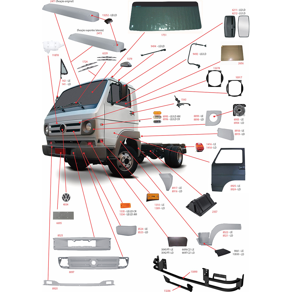 Farol Principal Caminhão Volkswagen 8.150 Delivery Após 2006 Lado Direito Nino2 (F-210)
