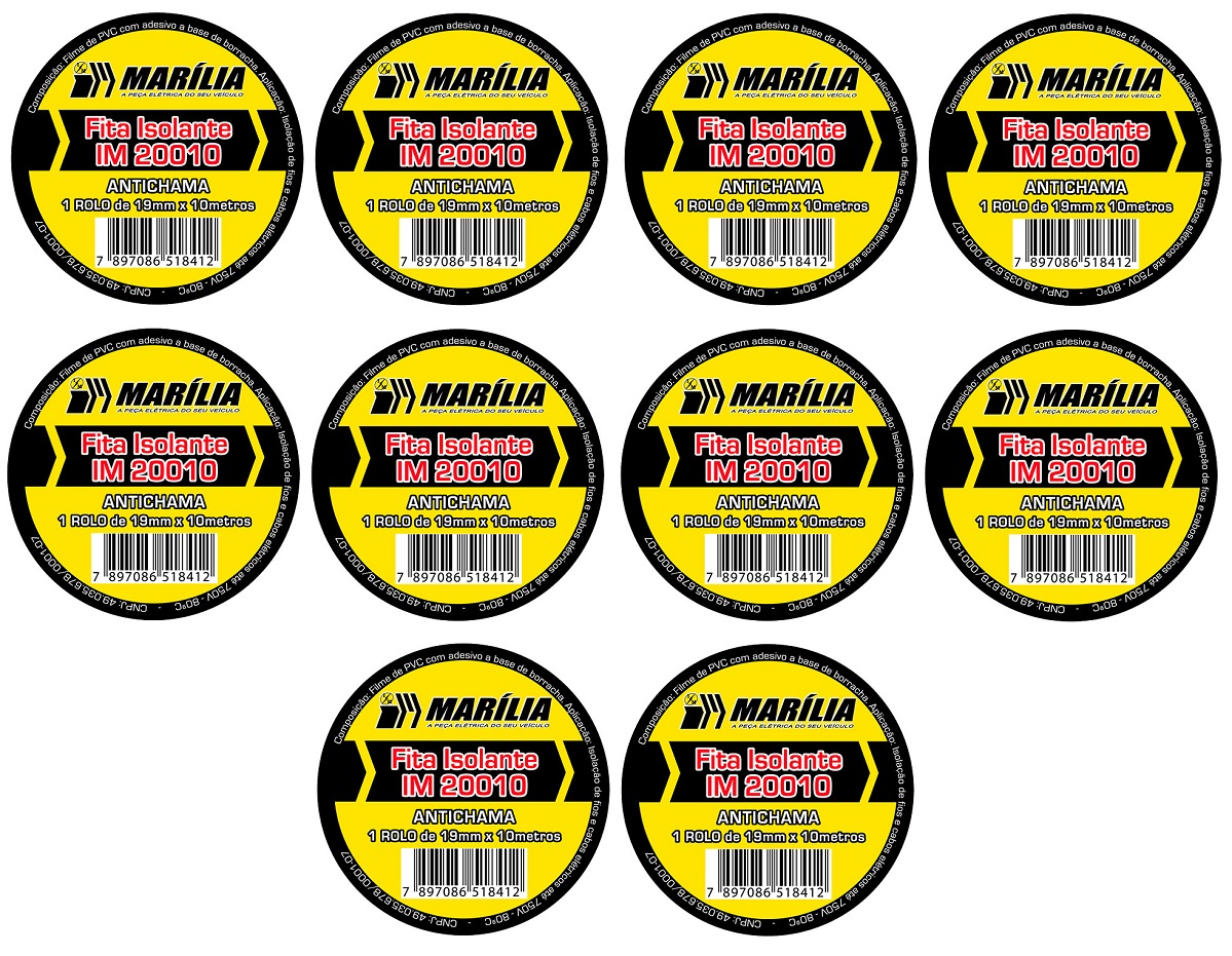 Fita Isolante 10 Metros - 19Mm X 10 Metros
