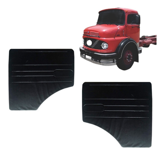 Par Forro Porta Caminhão Mercedes-Benz 1113, 2213 de 1969 até 1982 Preto