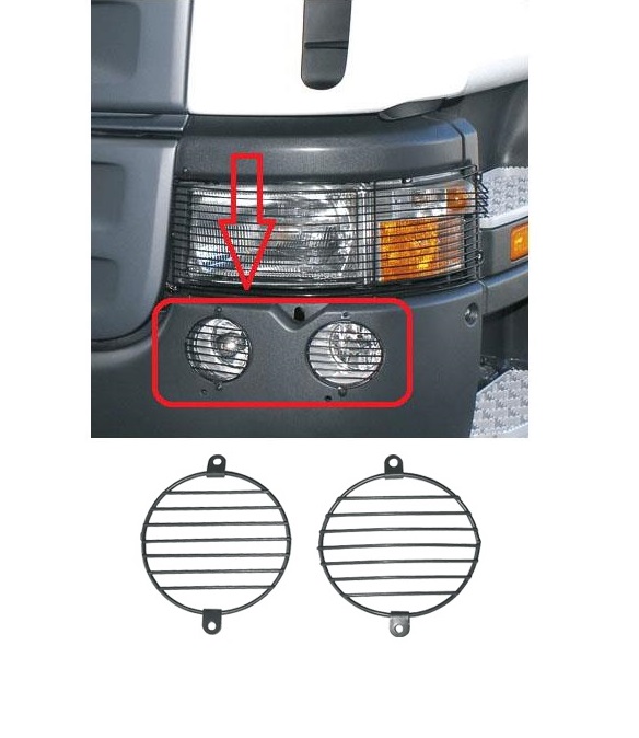 Grade Protetora Farol Auxiliar Caminhão Scania Highline Cromada