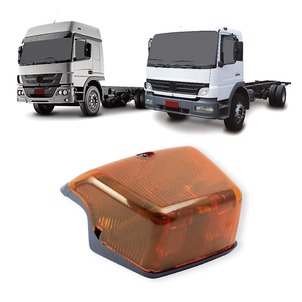 Lanterna lateral Estribo Caminhão  Mercedes-Benz Lado Esquerdo - Laranja
