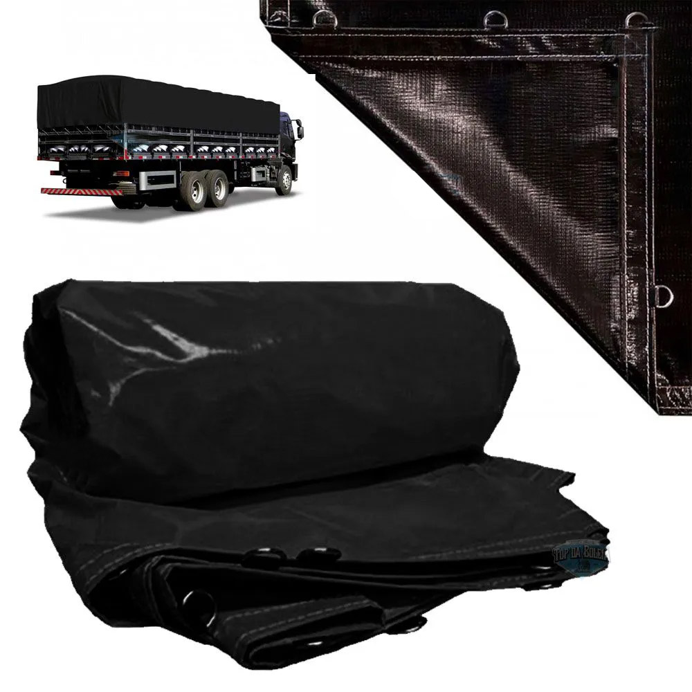 Lona Carga 10 X 4 Metros Preto e Preto - Tradicional
