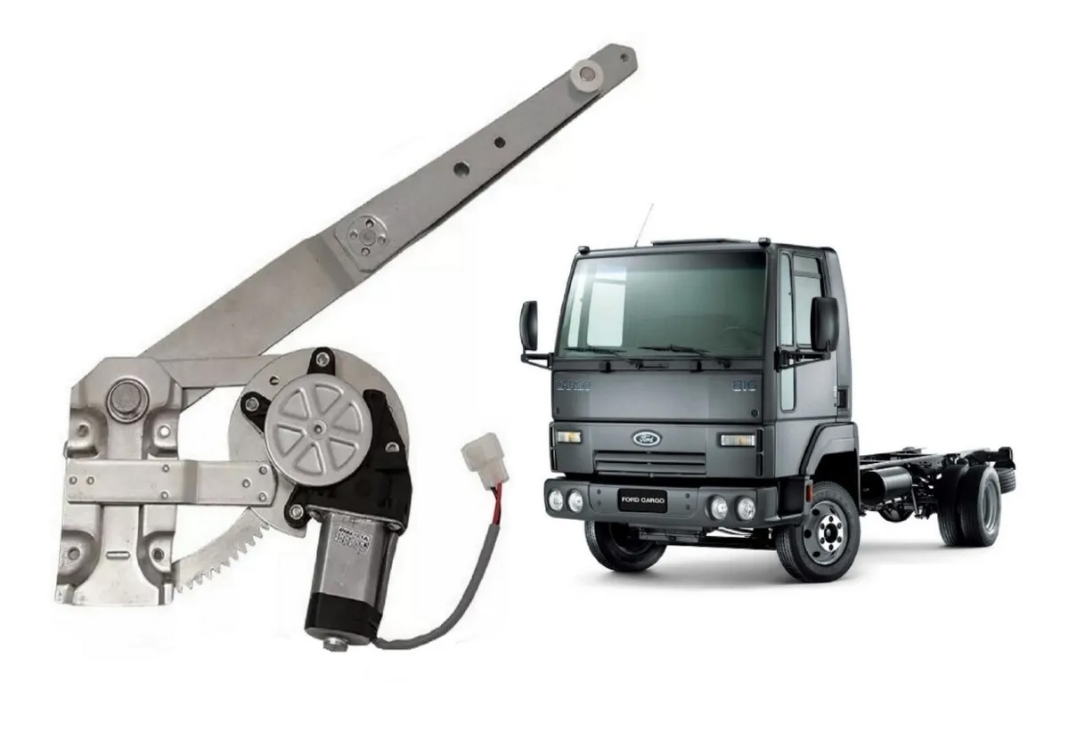 Maquina Vidro Caminhão Ford Cargo Até 2010 Com Motor 24V Lado Direito - 81DBE23200AJ