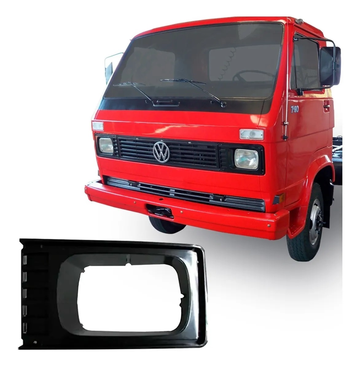 Moldura Farol Caminhão Volkswagen 7.110 Até 1993 Quadrado Lado Esquerdo