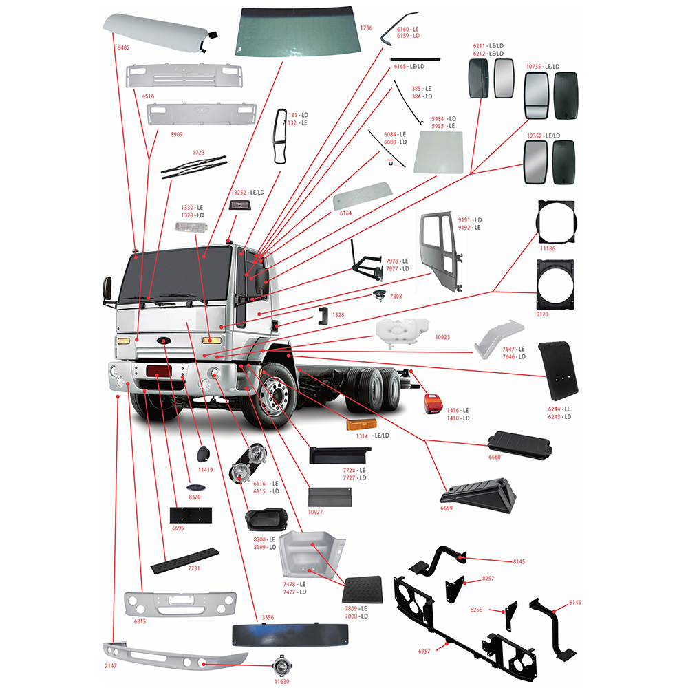 Paralama Cabine Fd Cargo 1418/4030 /2010 Plastico Traseiro Esquerdo - 87HU16K007BAW