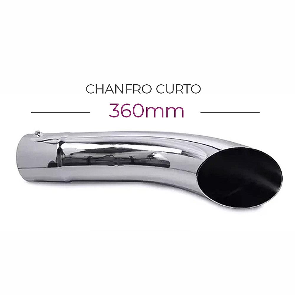 Ponteira Escapamento Cromada 4 Polegadas Chanfrada Curto