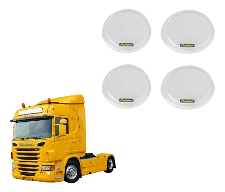 Jogo Protetor Farol Auxiliar Milha Caminhão Scania Série 5 Highline