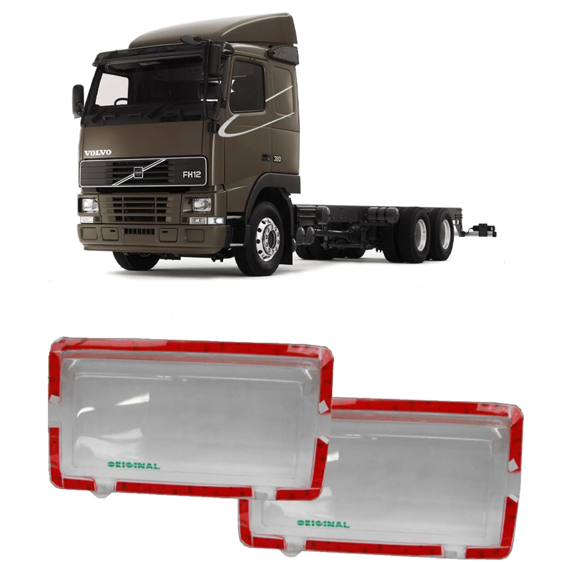 Par Protetor Farol Caminhão Volvo FH 1998 até 2004 - Acrílico