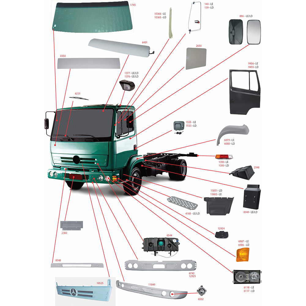 Reservatorio Radiador Caminhão Mercedes-Benz 1214, 1718 e Ônibus - 6745000049/ 6745000149