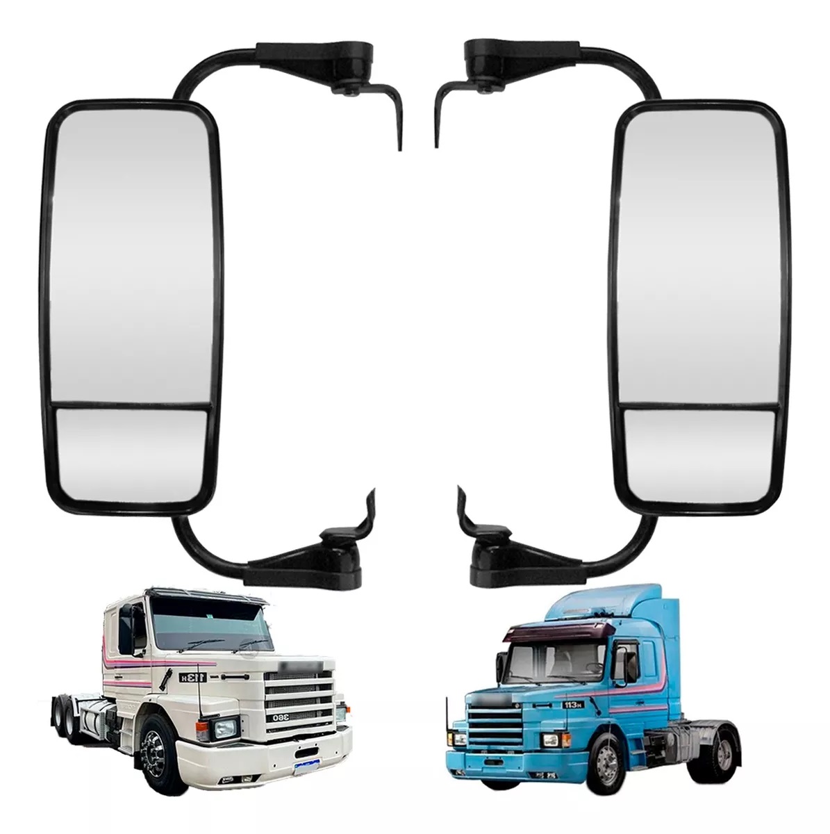 Par Jogo Retrovisor Caminhão Scania 112, 113 1981 a 1998 T R