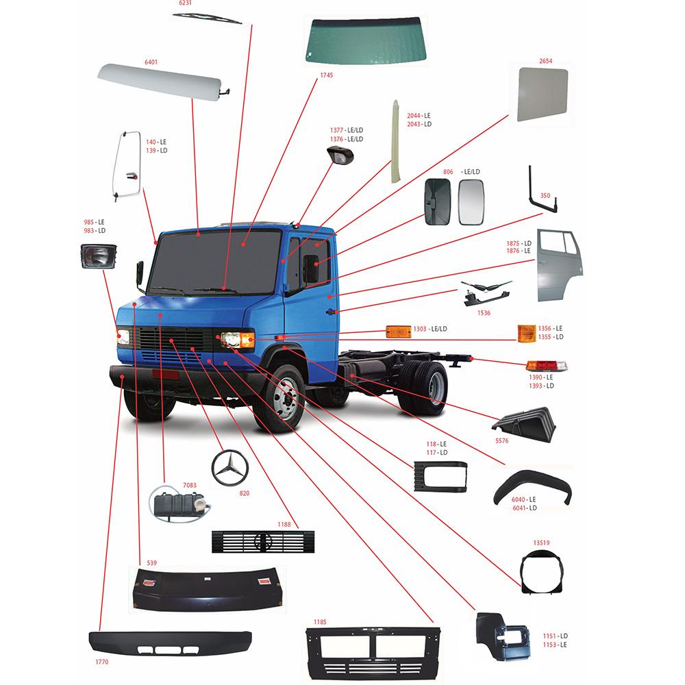 Revestimento Coluna Externa Mb 709 912 89 a 2011 Esquerdo - 6886287107