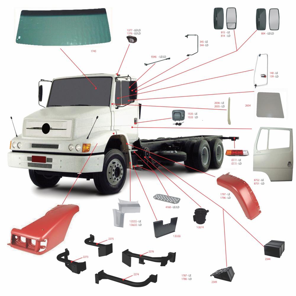 Suporte Parachoque Lateral Mb 1620 96/99 Esquerdo - 6955207272