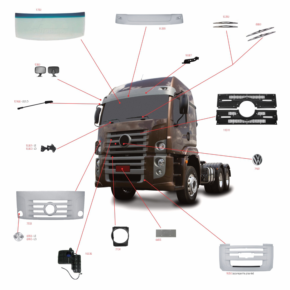 Suporte Placa Mb/ Fd Cargo 2000/2010 - Dianteiro - TAP807801