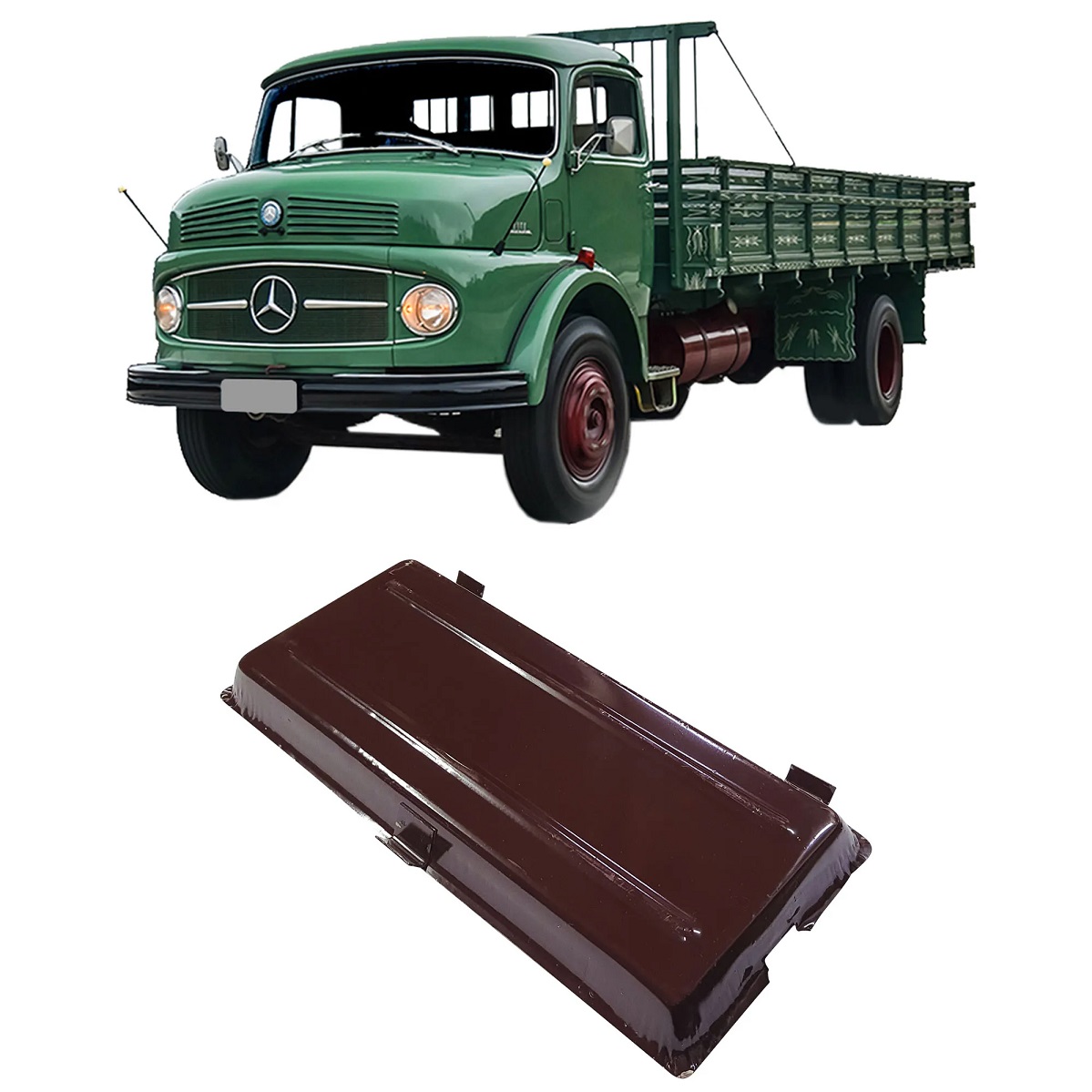 Tampa Caixa Bateria Caminhão Mercedes-Benz 1113, 2213, 1969 a 1982 - 3445400082