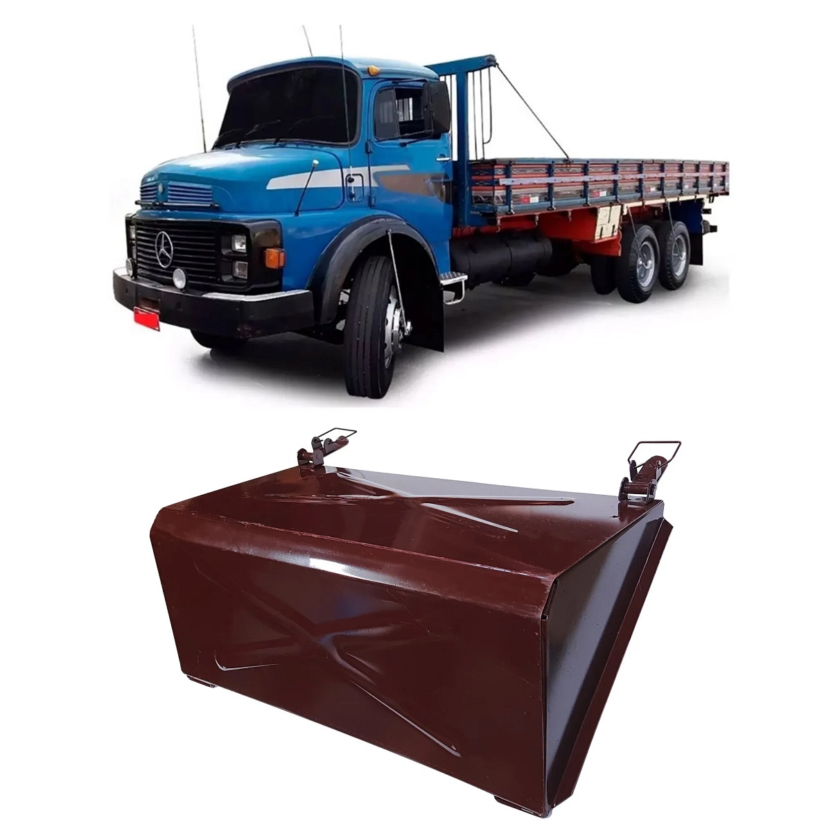 Tampa Caixa Bateria Caminhão Mercedes-Benz 1113, 2213, 1982 a 1988 Moderno- 3445407282