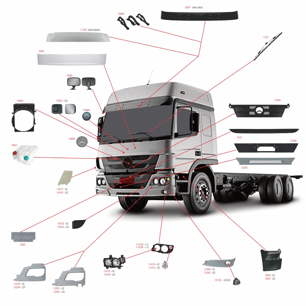 Tampa Caixa Bateria Caminhão Mercedes-Benz Atego Após 2005 - A9585410103