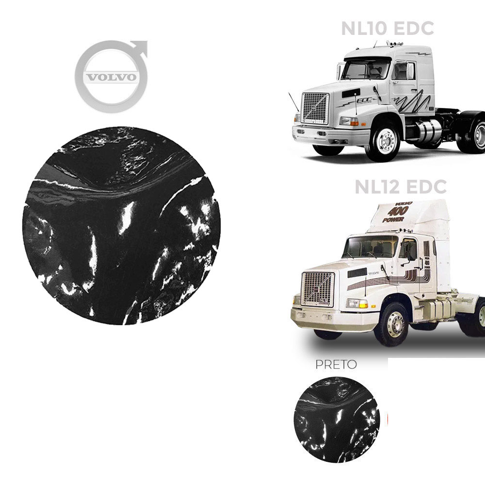 Tapete Verniz Caminhão Volvo EDC 1996 a 1999 - Preto