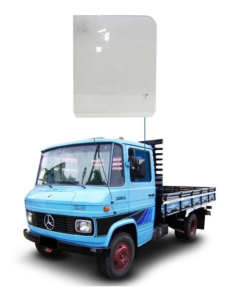 Vidro Porta Caminhão Mercedes-Benz 608, 708 de 1987 a 1988 (Sobe e Desce) Lado Direito - 3096737010