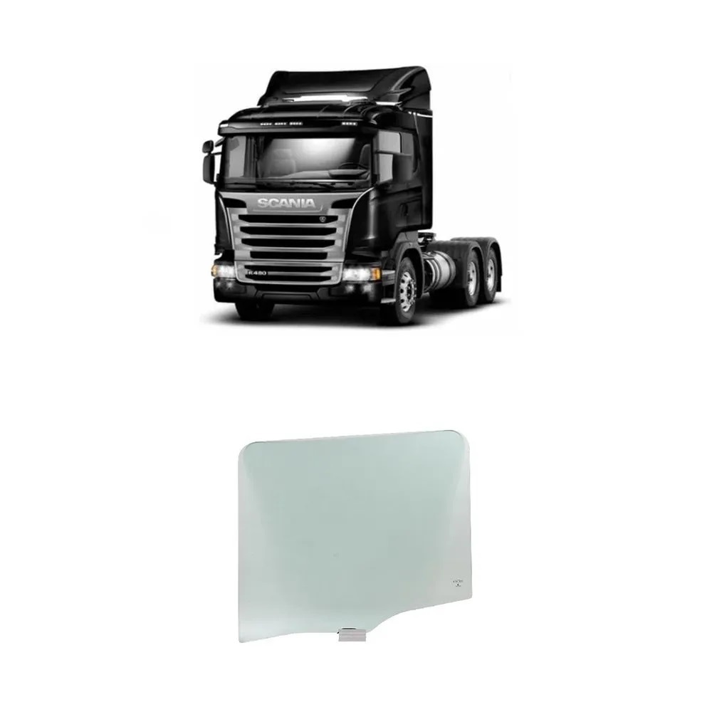Vidro Porta Caminhão Scania 124 114, 1998 a 2007 Com Suporte Lado Esquerdo